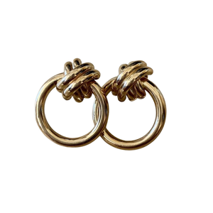 14K Yellow Gold Knot Hoops