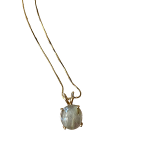 14K Yellow Gold Brazillian Quartz Necklace