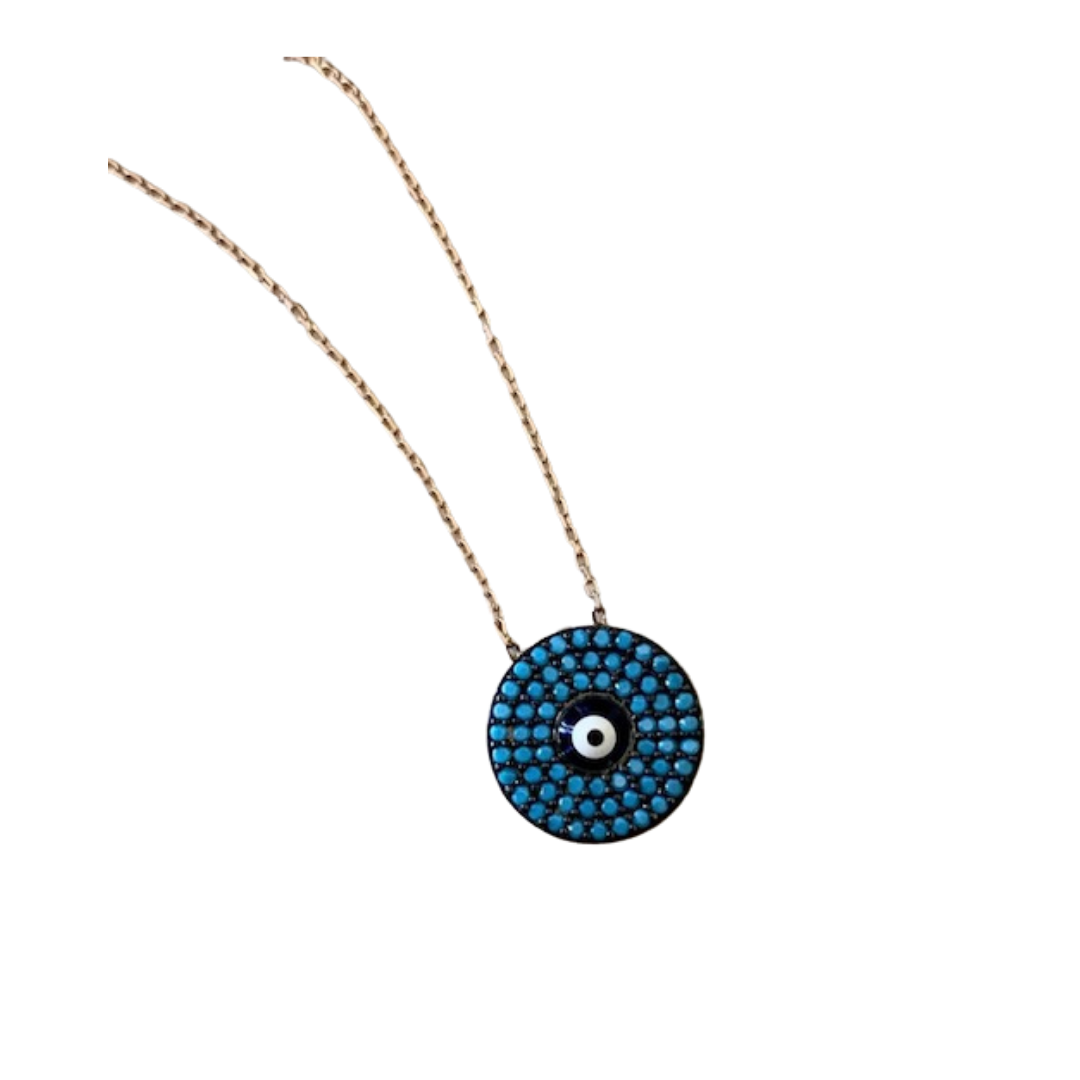 14K Rose Gold Evil Eye Necklace