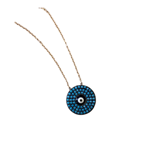 14K Rose Gold Evil Eye Necklace