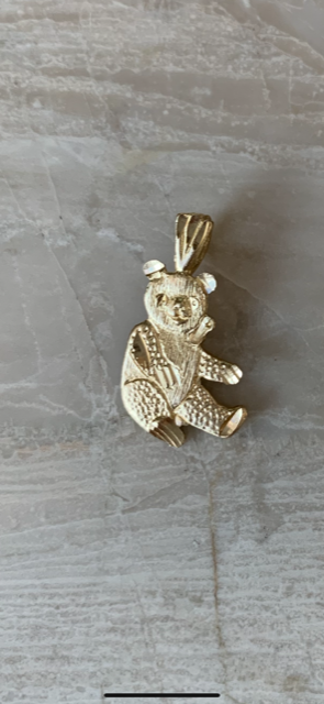 9ct gold sales teddy bear pendant