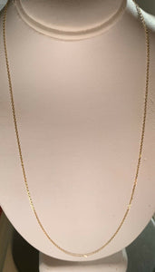 14K Pretty Yellow Gold Diamond Cut Tight Link Chain 18 inches 1.4 grams