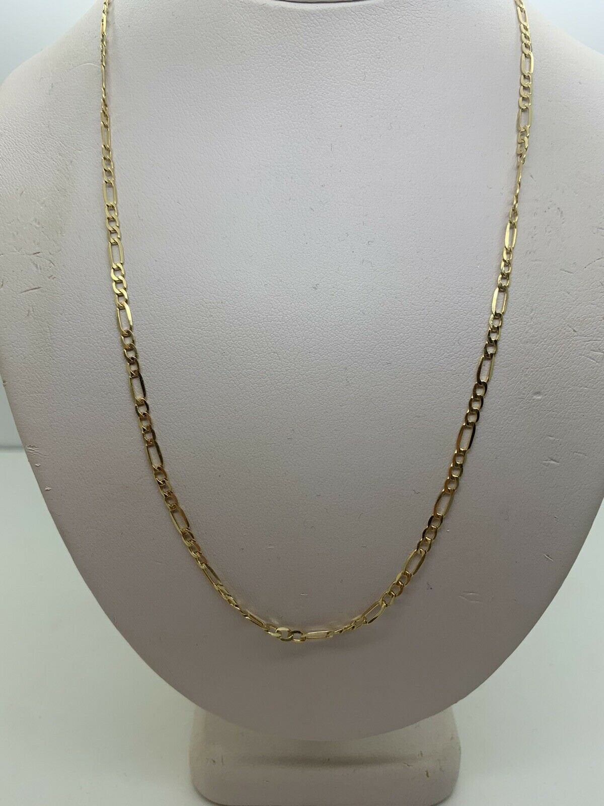 14K White Gold Elongated Figaro Chain 18 inches 4.1 grams made in Italy.