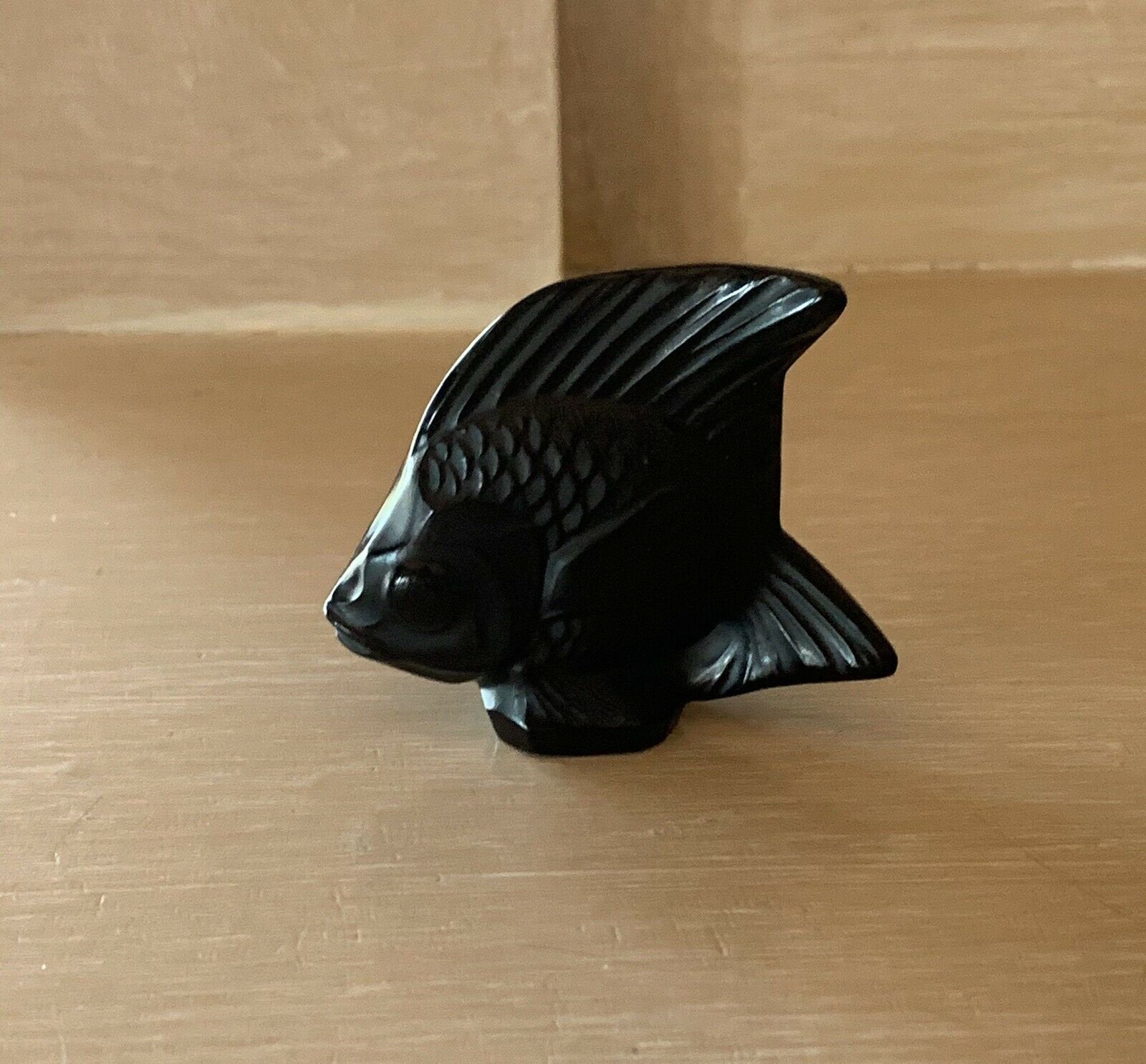 Lalique Cachet Poisson Unique Black Seal Fish Figurine w/Box BRAND NEW