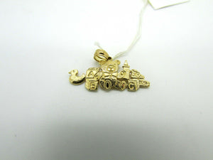 14K Yellow Gold Baby&#39;s ABC&#39;s Teddy bear charm/pendant 1.5 Grams