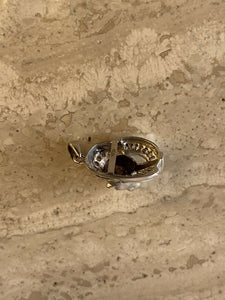 14K White Gold Pretty Tiger Face Pendant With Baguette and Round Diamonds 0.68 cts