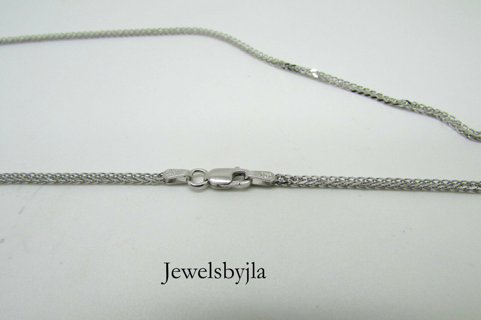 14K Pretty White Gold Foxtail Chain 24 Inches 6 Grams Made In Italy