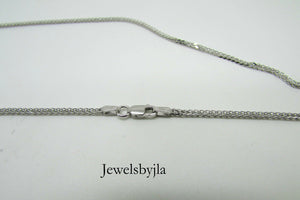 14K Pretty White Gold Foxtail Chain 24 Inches 6 Grams Made In Italy