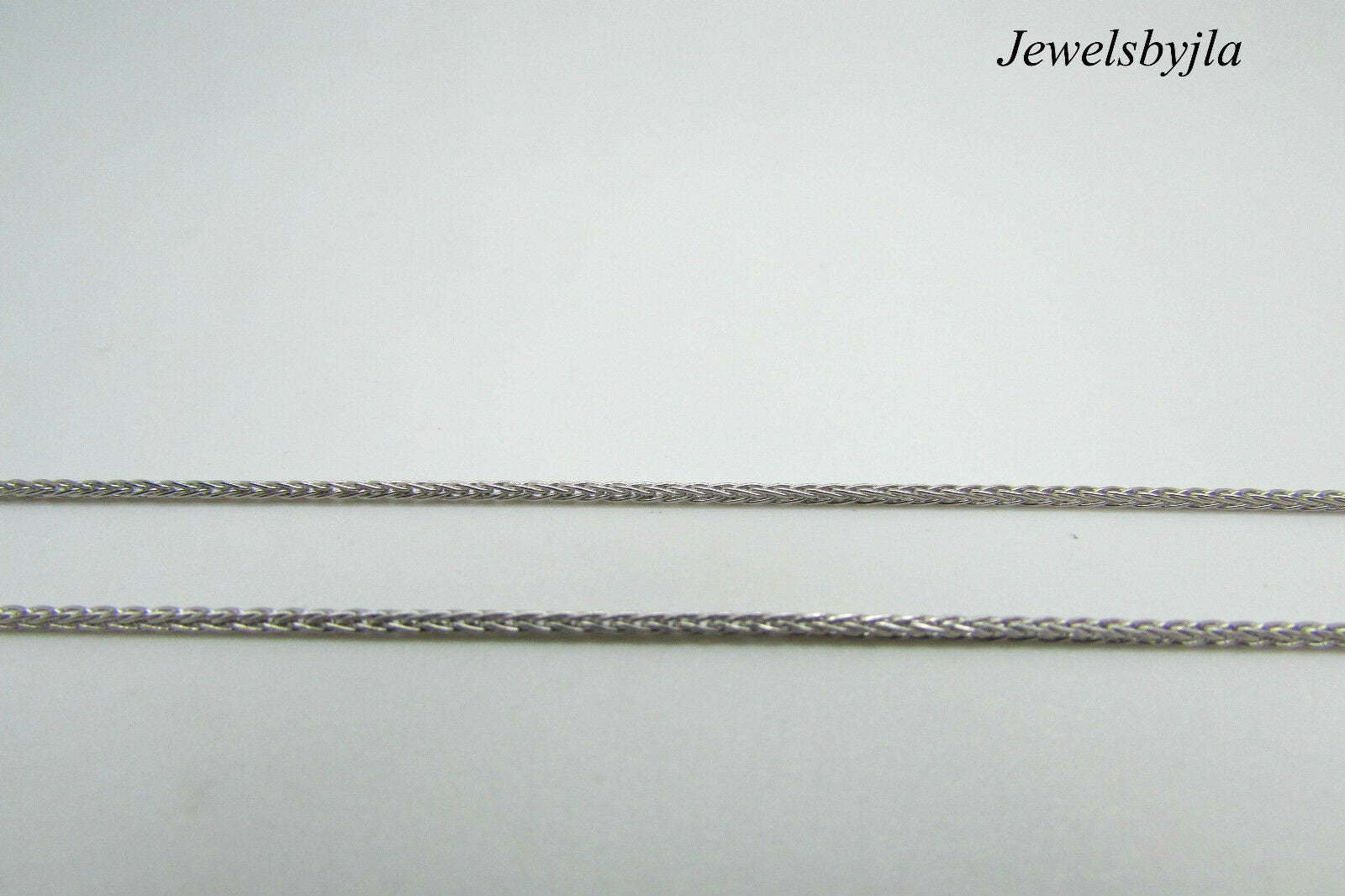 14K White Gold Pretty Square Wheat Chain 16 Inches 1 Mm 2.1 Grams