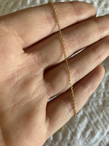14K Pretty Yellow Gold Diamond Cut Tight Link Chain 16 Inches 1.8 Grams