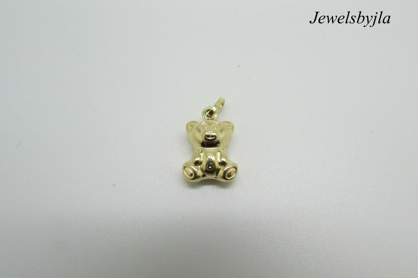 14K Yellow Gold Cute Puffed Teddy Bear Face Pendant/Charm 1.4 Grams