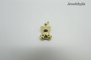 14K Yellow Gold Cute Puffed Teddy Bear Face Pendant/Charm 1.4 Grams