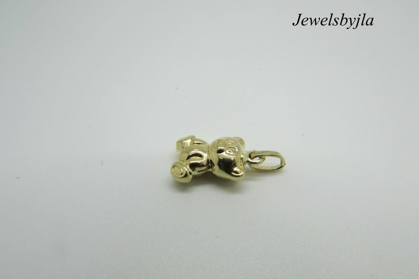 14K Yellow Gold Cute Puffed Teddy Bear Face Pendant/Charm 1.4 Grams