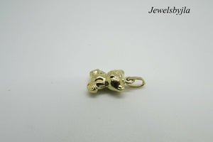 14K Yellow Gold Cute Puffed Teddy Bear Face Pendant/Charm 1.4 Grams