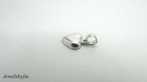 14K White Gold Cute Detailed Heart Charm/Pendant 0.9 Grams