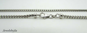 14K Shiny Pretty White Gold Square Foxtail Chain 17 Grams 18&quot; Italy