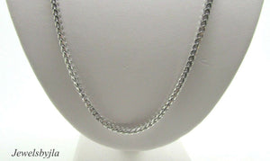 14K Shiny Pretty White Gold Square Foxtail Chain 17 Grams 18&quot; Italy
