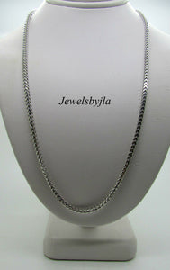 14K Shiny Pretty White Gold Square Foxtail Chain 17 Grams 18&quot; Italy