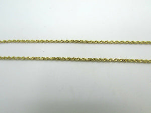 14K Pretty Yellow Gold Rope Chain Anklet 1.9 Grams 9 Inches Long 1Mm Wide