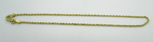 14K Pretty Yellow Gold Rope Chain Anklet 1.9 Grams 9 Inches Long 1Mm Wide