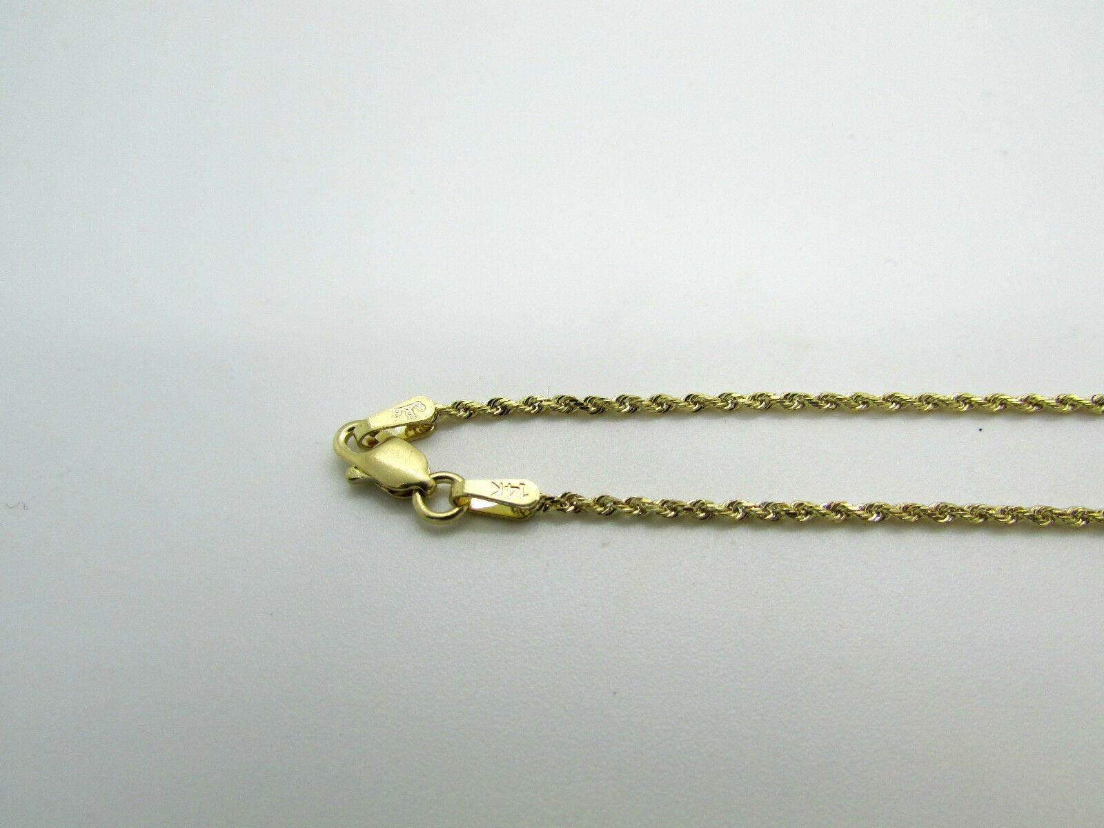 14K Pretty Yellow Gold Rope Chain Anklet 1.9 Grams 9 Inches Long 1Mm Wide
