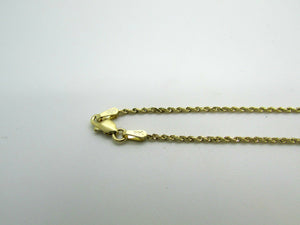 14K Pretty Yellow Gold Rope Chain Anklet 1.9 Grams 9 Inches Long 1Mm Wide