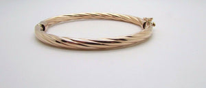 14K Pretty Rose Gold Thick Twisted Bracelet 8.3 Grams