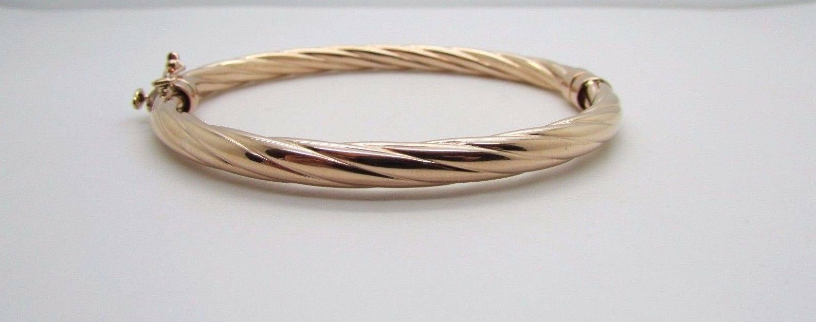 14K Pretty Rose Gold Thick Twisted Bracelet 8.3 Grams