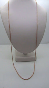 14K Rose Gold Diamond Cut 24 Inches Rope Chain 5.2 Grams 1.5 Mm Made In Italy