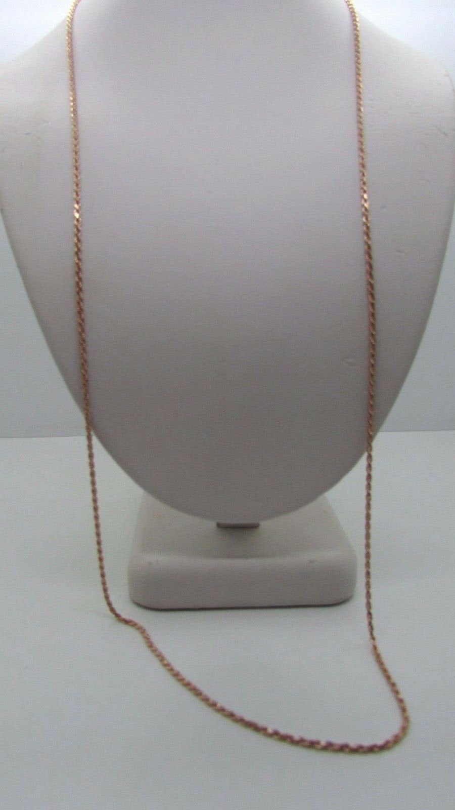 14K Rose Gold Diamond Cut 24 Inches Rope Chain 5.2 Grams 1.5 Mm Made In Italy