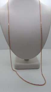 14K Rose Gold Diamond Cut 24 Inches Rope Chain 5.2 Grams 1.5 Mm Made In Italy