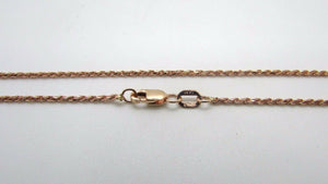 14K Rose Gold Diamond Cut 24 Inches Rope Chain 5.2 Grams 1.5 Mm Made In Italy