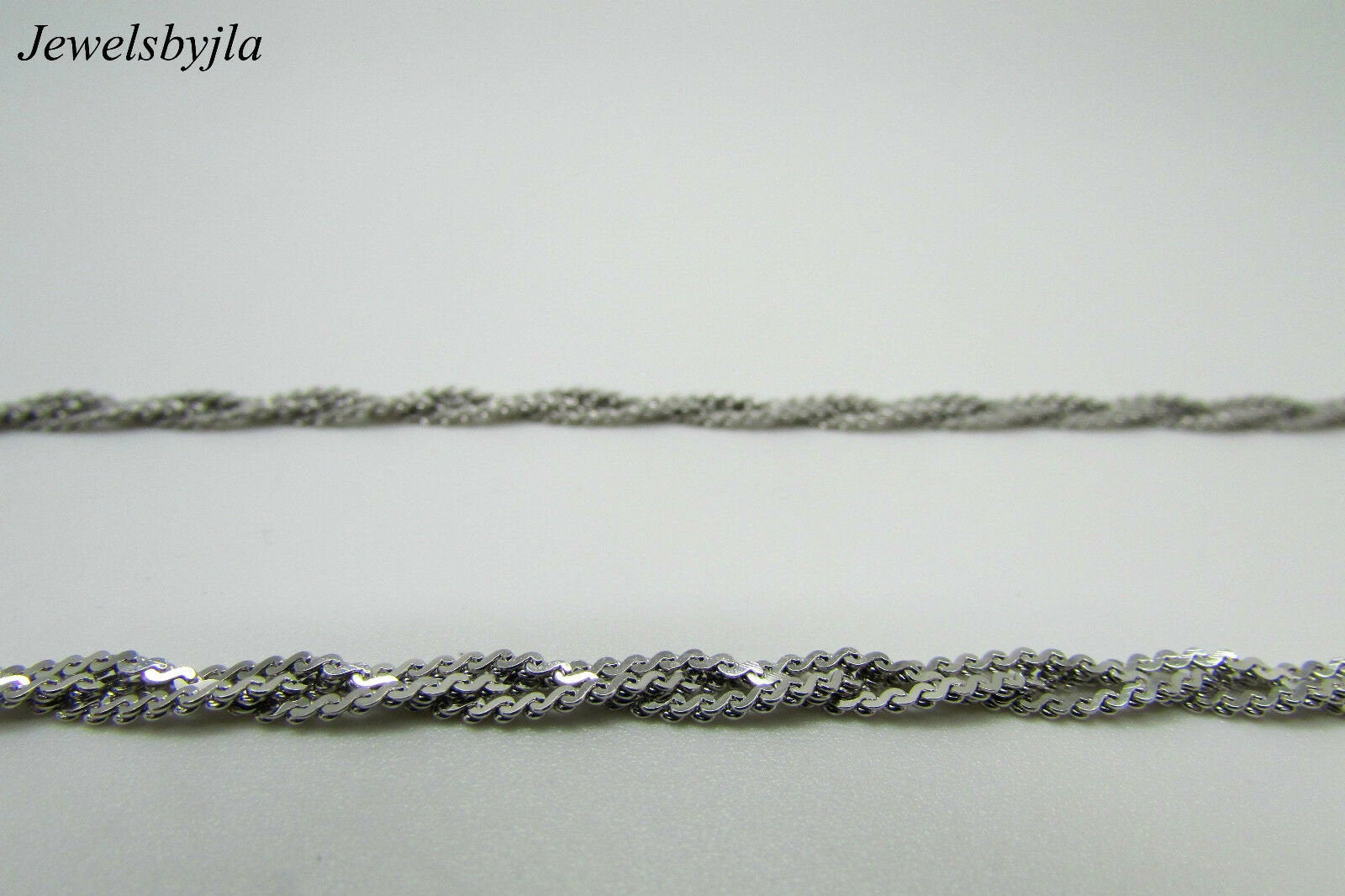 14K White Gold Braided Serpentine Chain 16 Inches 7.3 Grams Made In Italy