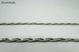 14K White Gold Braided Serpentine Chain 16 Inches 7.3 Grams Made In Italy