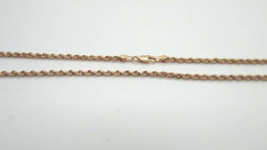 14K Pretty Rose Gold Diamond Cut 26 Inches Rope Chain 12.1 Grams