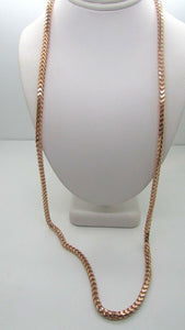 14K Rose Gold Square Wheat Chain 26 Inches 57.6 Grams 4.5 Mm Wide