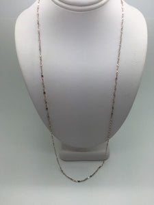 14K Two Tone Diamond Cut 22 Inches Shiny Flat Disc Chain 2.7 Grams