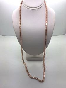 14K Rose Gold Square Wheat Chain 26 Inches 57.6 Grams 4.5 Mm Wide