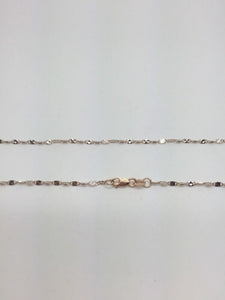 14K Two Tone Diamond Cut 22 Inches Shiny Flat Disc Chain 2.7 Grams
