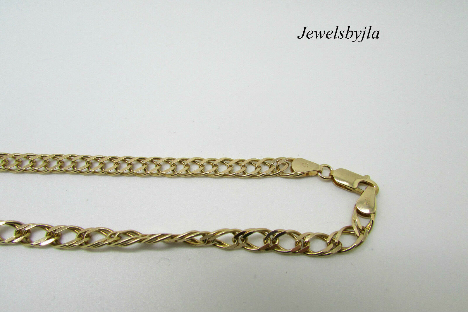 14K Pretty Yellow Gold Diamond Cut Wide Link Chain 18 Inches 17 Grams Italy.
