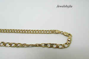 14K Pretty Yellow Gold Diamond Cut Wide Link Chain 18 Inches 17 Grams Italy.