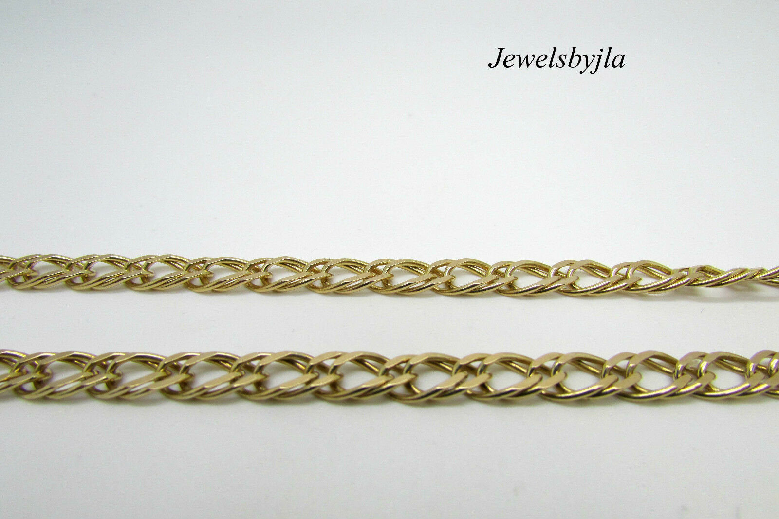 14K Pretty Yellow Gold Diamond Cut Wide Link Chain 18 Inches 17 Grams Italy.