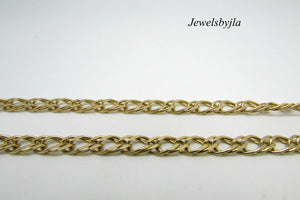 14K Pretty Yellow Gold Diamond Cut Wide Link Chain 18 Inches 17 Grams Italy.