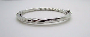 14K Pretty White Gold Thick Twisted Bracelet 8.2 Grams