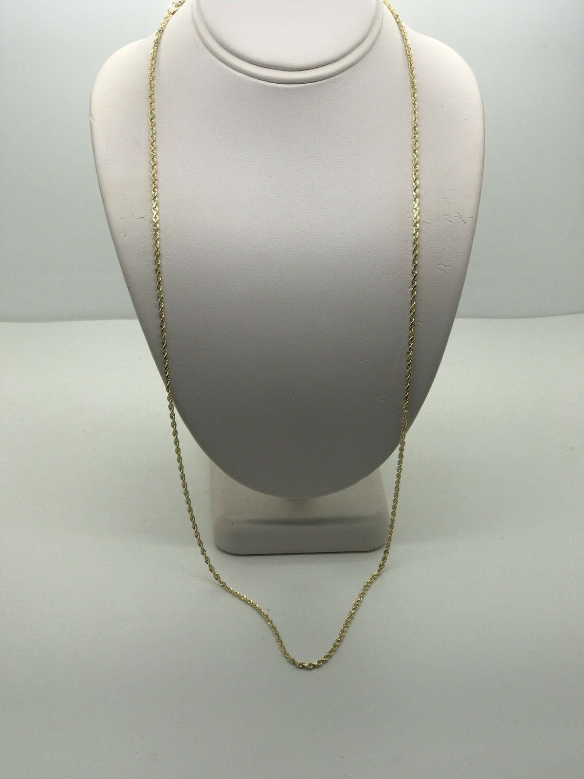 14K Pretty Yellow Gold Rope Chain 24 Inches 6.1 Grams 2 Mm