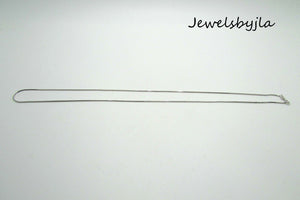 14K Pretty White Gold Square Foxtail Chain 18 Inches 1.8 Grams .80 Mm
