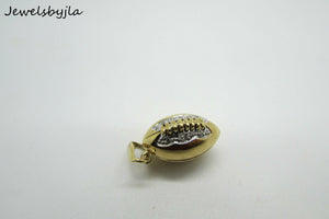 14K Yellow Gold Football Pendant/Charm With Diamonds .05 Cts 5 Grams