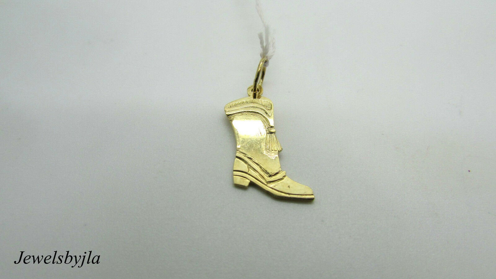 14K Yellow Gold Cute And Detailed Cowboy Boot Charm/Pendant 1 Gram