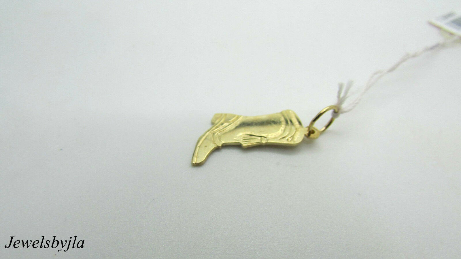 14K Yellow Gold Cute And Detailed Cowboy Boot Charm/Pendant 1 Gram