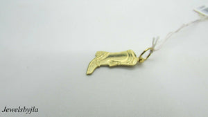 14K Yellow Gold Cute And Detailed Cowboy Boot Charm/Pendant 1 Gram